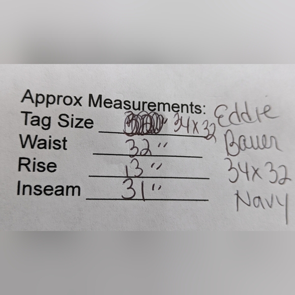 Eddie Bauer Navy Linen Blend pants Size 34 X 32 See Measurements EUC - Picture 4 of 4